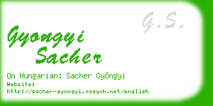 gyongyi sacher business card